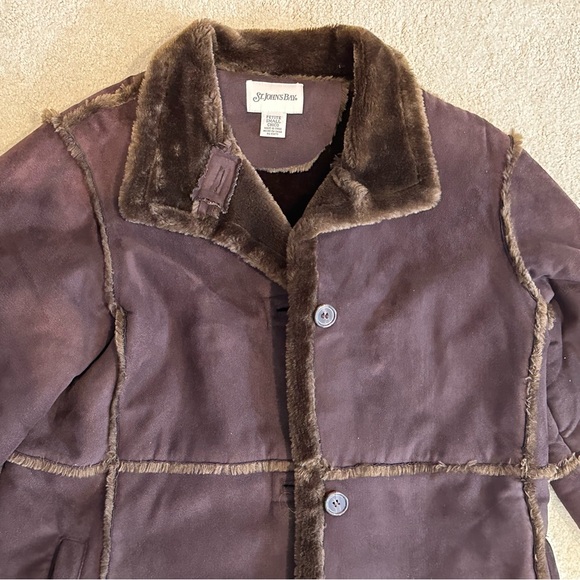 Faux Suede or Shearling Fur-Lined St. John’s Bay Coat, Small Petite - Picture 2 of 11